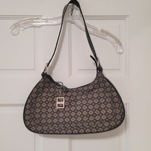 [SOLD] Nine West Fabric Canvas Handbag Purse Brown Black